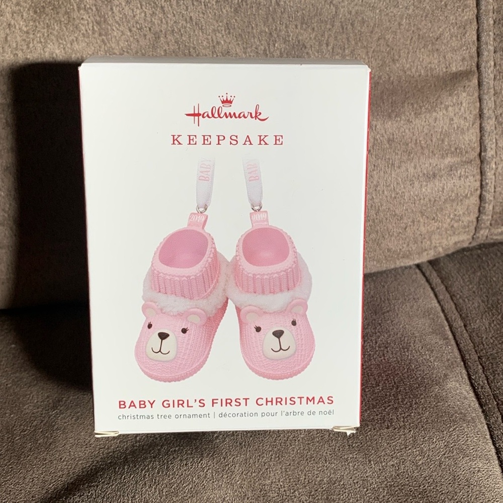 Hallmark Pink Baby Shoes with Animal Face Design
